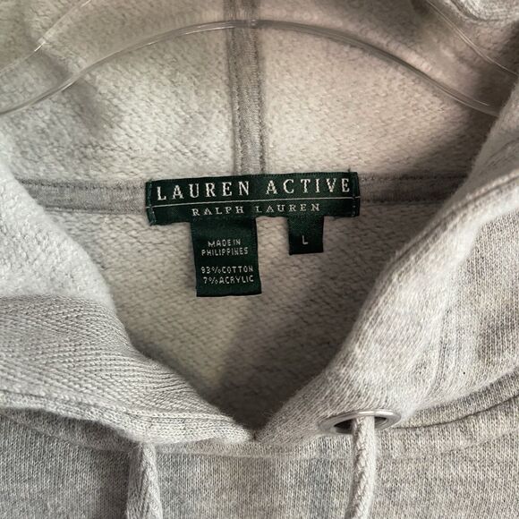 Vintage lauren active Ralph Lauren Silver Crown Big Logo Embroidery hoodie L - Picture 2 of 7